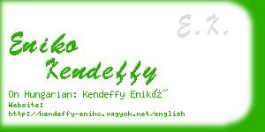 eniko kendeffy business card